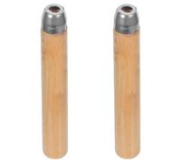 Garneck 2 Piezas Mango de Madera para Limas, Mango de Archivo Redondo Ergonómico, con Collar Metálico, Reemplazo Rápido, para Lima de Aguja, Proyectos de Manualidades y Metalurgia
