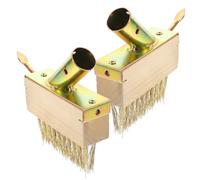 Garneck 2 Unidades Cepillo de Alambre para Desherbar Caminos Mango de Madera Dorado, Compacto y Portátil para Jardinería en Celebración Verano