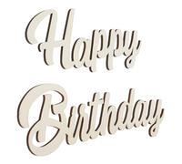 Garneck Letrero de Madera de Feliz Cumpleaños Placa de Madera de Feliz Cumpleaños Khaki Superficie Lisa Estructura Estable sin Rebabas para Decoración Fotográfica