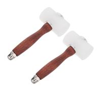 Garneck Martillo de Tallado 2 Piezas para Cuero con Mango de Madera y Cabeza de Nylon Ergonómico y Bordes sin Rebabas para Trabajo en Cuero