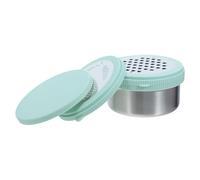 Garneck Rallador de Queso, Cortador de Queso con 4 Cuchillas Intercambiables, Bol Redondo, Acero Inoxidable, Base Antideslizante, para Cocinas Compactas y Personas con Poca Fuerza