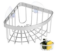 Garneck Soporte Esquinera de para Fregadero de Cocina de Acero Esponja Inoxidable 304 Ventosas en Cesta para Almacenamiento y Drenaje del Zona