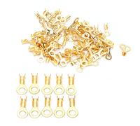Garosa 100 Terminales de Anillo M4, Kit Profesional de Conexión Eléctrica, Terminales de Engarce para Cable de Cobre, Ojales Desnudos de Alta Resistencia, Latón, Retardante de Fuego