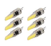 Garosa 6 Uds 220V 6W G4 Bombillas LED 500LM COB Lámpara 360 Grados Iluminación Disipador de Calor Silicona Antirreflejo para el Hogar Techo Paisaje Lámparas de Araña(Blanco frio 6500K)
