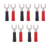 Garosa Conectores de Cable de Pala de Horquilla Tipo U Tipo Y Conector Banana 10 Piezas Latón PVC Agujero de 4 Mm 36 A 30-60 V para Equipos Industriales Electrónicos con Fuer
