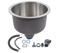 Garosa Kit de Fregadero de Cocina Redondo de Acero Inoxidable, 30 Cm de Diámetro Exterior