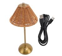 Garosa Lámpara de Mesa LED Inalámbrica con 3 Color, Iluminación Decorativa de Ratán Hecha a Mano, Hecha a Mano para el Hogar, Restaurante, Mesa de Comedor del Hotel, Luz Nocturna