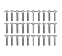 Garosa Perno de Tornillo M8 A2 70 Pernos de Carro de Acero Inoxidable DIN603 M8x30 Perno Cuadrado de Copa de Rosca Gruesa 30 Piezas para Reparación de Muebles de Carpintería, Panel de Carrocería y