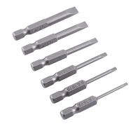 Garosa Puntas de Destornillador Plano, Juego de Puntas Ranuradas 6 Piezas 2,0 a 6,0 mm, Vástago Hexagonal 0,25 Precisión, Cabeza Plana Magnética, Juegos de Puntas para Destornilladores