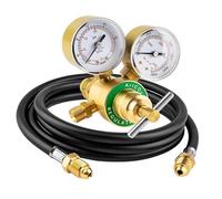 Garosa Regulador de CO2 de Argón, Regulador de Gas de Soldadura de Latón con Calibre Doble y Manguera de 6,6 Pies para Aplicaciones TIG MIG de hasta 4000 PSI