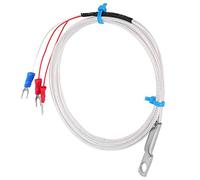 Garosa Sonda de Temperatura Termistor PT100, Sensor de Parche de Acero Inoxidable con Agujero de 6mm y Cable de Fibra de Vidrio, para Aplicaciones Industriales Plantas de Energía (4M)