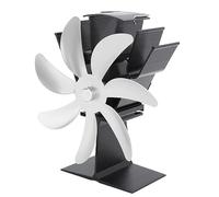 Garosa Ventilador Térmico para Estufa de Leña 4 Aspas, Ventilador No Eléctrico de Funcionamiento Silencioso para Estufas de Gas, Pellets y Leña, Circulación Ecológica Termoeléctrica (SILVER)