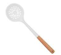 GAROZATION Cuchara Coladora Mango de Madera Utensilio de Cocina Multifuncional de Silicona Resistente al Calor para Filtrar y Escurrir Pasta y Líquidos