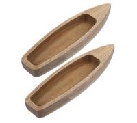 GAROZATION Decoración de Mesa Náutica 2 Piezas de Modelo de Barco de Madera Rústico, Pequeño y Creativo para Dormitorio o Colección