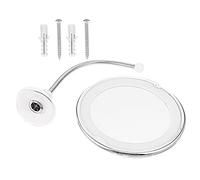 GAROZATION Espejo de Aumento con Luz, Espejo de Maquillaje de Aumento 10x, Blanco, Plástico, con Ventosa, para Baño y Uso en Interiores
