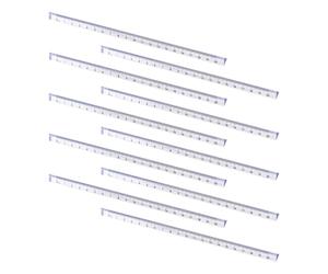 GAROZATION Reglas Triangulares Transparentes de Plástico Números Claros y Fácil Identificación Juego de 10 de 20 Cm para Uso Escolar y Doméstico
