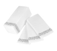 GAROZATION Servilletas Desechables Seguras y Chic de Pulpa de Madera Plata 25 Piezas para Cenas Elegantes y Entretenimiento Diario