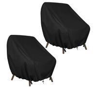 GARPROVM Funda protectora para sillas de jardín, 2 piezas, 89 x 97 x 74 cm, funda para sillón, resistente a la intemperie, tela Oxford, muebles de jardín, lona para sillas de balcón, sillones lounge