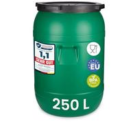 Garronda Barril alimentario HDPE sin BPA 250 L GD-0142, Verde | De boca ancha para agua, alimentos y almacenamiento doméstico