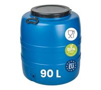 Garronda Bidón de Agua 90 L Barril HDPE para Alimentos GD-0186 Azul | Contenedor y depósito para agua y alimentos, ideal para almacenamiento, fermentación y recogida de lluvia; plástico HDPE