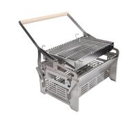 Garsent Parrilla de Barbacoa Giratoria de 360 grados Parrilla de Carbón Volteable de Acero Inoxidable Barbacoa de Camping Desmontable Portátil para Picnic Fiesta en el Patio Al Aire Libre