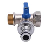 Garsent Válvula de Bola de Cuarto de Vuelta Conector en T Válvula de Parada de ángulo de Latón G1/2 DN15 Hembra Macho NPT 3/8 Pulgadas 15 Mm para Suministro de Agua del Fregadero de Cocina