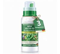 Garten Lux Fertilizante Líquido NPK 10-10-10 Concentrado con Kelp y Hierro Quelado - Abono Universal para Plantas de Interior, Jardín y Huerto Urbano - 500 ml hasta 125 L