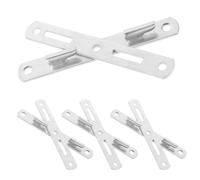 GARVALON 4 Pares de Soportes para Conexión y Soporte Buena Calidad en Color Plata, Accesorios Versátiles de Herrajes para Marcos de Cama de Hierro