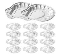 Garvalon - Bandejas de aluminio para barbacoa y mariscos (100 unidades, resistente a la cocción y congelación, color plateado y aluminio desechables)
