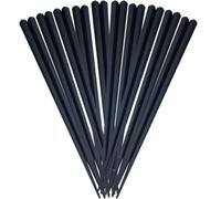 GARVALON Palillos Pack de 10 Pares Hexagonales Reutilizables Japoneses de Plástico Negro , Alta Resistencia y , para Japan Sushi Night y Uso Diario