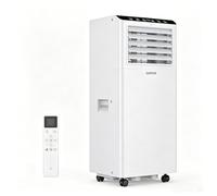 Garvee Aire Acondicionado Portátil 7000 BTU 2055W, Climatizador 3 en 1 con Deshumidificación y Ventilación, Pantalla Digital Dual, Temporizador 24H, Mando a Distancia, Blanco