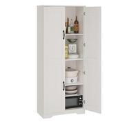 Garvee Alacena De Cocina Estilo Granja De 152 cm De Alto: Gran Armario Independiente con 4 Puertas, Gran Capacidad y 3 Estantes Ajustables.