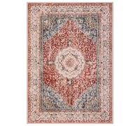 Garvee Alfombra Boho Vintage Lavable - Antideslizante, Suave imitación Piel de Cordero, diseño Floral, Ideal para salón, Dormitorio, Cocina o baño - Color Rojo, 120x170cm, Alemania