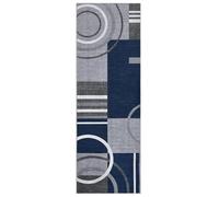 Garvee Alfombra geométrica Moderna Lavable - Antideslizante, Felpa Baja, Suave, Resistente - Ideal para Sala, Dormitorio, Pasillo o Cocina - Apta para Mascotas y niños - Tamaño 60x230cm, Color Azul