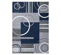 Garvee Alfombra geométrica Moderna Lavable - Antideslizante, Pelo bajo, poliéster Suave - Ideal para Sala, Dormitorio, Cocina u Oficina - Tamaño 120x170cm, Color Azul Oscuro, importada de Alemania
