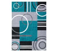 Garvee Alfombra geométrica Moderna Lavable - Antideslizante, Pelo bajo, poliéster Suave salón, Dormitorio, Cocina u Oficina - Apta para Mascotas y niños - Tamaño 160x230cm, Color Azul