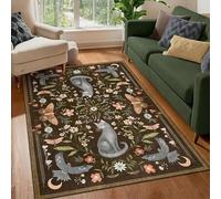 Garvee Alfombra Suave Imitación Cachemira TPR Estampado Gato