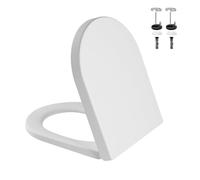 Garvee Asiento de Inodoro en Forma de Pequeña D Tapa de WC Universal de Duroplast con Cierre Suave y Liberación Rápida Bisagras Ajustables Antibacteriano Diseño Totalmente Envolvente Blanco