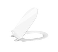 Garvee Asiento de Inodoro en Forma de Pequeña D Tapa de WC Universal Duroplast con Cierre Suave y Liberación Rápida Bisagras Ajustables Antibacteriano Diseño Ultrafino de Doble Capa Blanco
