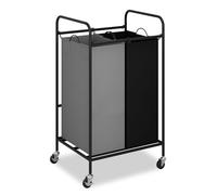 Garvee - Carro clasificador de ropa con 2 bolsas extraíbles - Cesta de clasificación de gran capacidad con ruedas bloqueables para lavandería