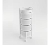 Garvee Carro Organizador Metálico para Cocina - 4 Niveles Redondos con Ruedas - Ideal Frutas, Verduras y Snacks - Multiuso para Sala, Baño o Cocina - Negro 4 Capas
