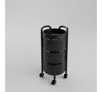 Garvee Carro Organizador Metálico para Cocina - 4 Niveles Redondos con Ruedas - Ideal Frutas, Verduras y Snacks - Multiuso para Sala, Baño o Cocina - Negro 4 Capas
