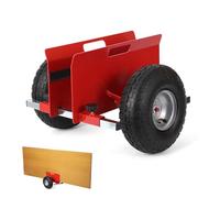 Garvee Carro para Paneles 272kg Rojo, Transportador Ajustable Placas de Yeso con Ruedas Neumáticas 25cm, Carretilla de Acero para Tableros, Puertas, Madera y Vidrio, Todo Terreno, Soporte Móvil