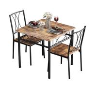Garvee Con 1 Mesa 2 Sillas MDF+Hierro Doble C Comedor, Muebles De Cocina, Diseño Compacto, Duradero, Fácil De Limpiar, Estilo Moderno