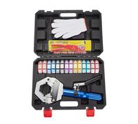 Garvee Crimpadora hidráulica manual para mangueras de aire acondicionado - Herramienta profesional portátil - 7 matrices - Reparación de sistemas Climatizador - Incluye tijeras y guantes - Compatible