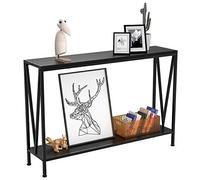 Garvee Entraditas Recibidores, Consola Recibidor, con Espacio de Almacenamiento, Mesa de Sofá Estrecha con Diseño en V,110 * 25 * 76 cm(Negro)