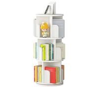 Garvee Estantería de Libros giratoria de 3 Niveles - Ahorro de Espacio - Exhibición 360° - Organizador de Madera Maciza Ideal para Dormitorio, Oficina o Sala de Estar - Diseño esquinero para niños y