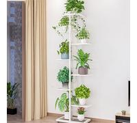 Garvee Estantería metálica resistente para almacenamiento en garaje - 8 niveles para 9 macetas - Diseño antideslizante e impermeable - Ideal para sala, balcón, jardín - Color: Blanco