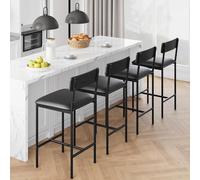 Garvee Juego de 2 taburetes de bar - 65 cm de altura del mostrador giratorio acolchado con respaldo y reposapiés - Estructura de metal resistente (136 kg), cómodo - para isla de cocina, barra de