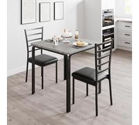 Garvee Juego De Muebles Comedor con 2 Sillas y Mesa De Comedor De Cocina, Conjunto De Mesa De Comedor De 3 Piezas para Cocina Comedor